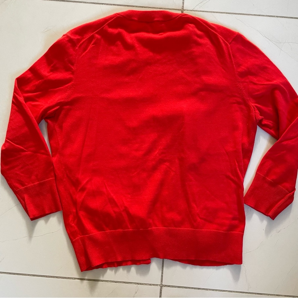 J.Crew Poppy Red 3/4 Sleeved Cotton Cardigan - Picture 7 of 9